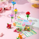 24 Pcs Valentines Day Flower Bouquet Building Blocks with Cards