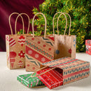 24 PCS Christmas Kraft Gift Bags with Handles