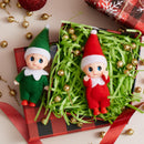 2PCS Christmas Tiny Elf Plush Doll, Red Green