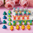 28 Pcs Kids Valentines Day Cards with 3D Printed Mythical Creatures Toys