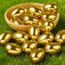 12Pcs Gold Easter Eggs 2.3" Metallic Plastic Empty Eggs Fillable for Easter Hunt