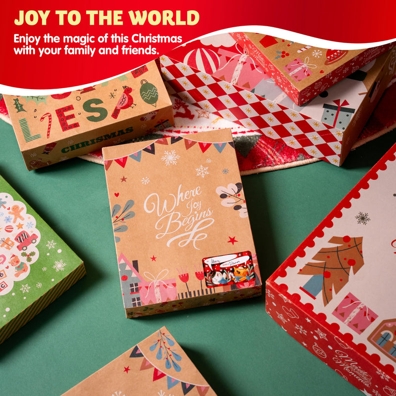 12PCS Christmas Shirt Gift Boxes with Lids for Presents