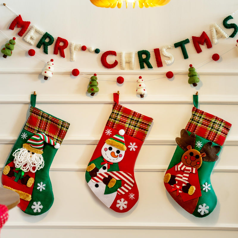 3 PCS 18" Christmas Stockings Set