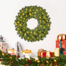 24'' Pre-Lit Christmas Wreath with Warm Lights