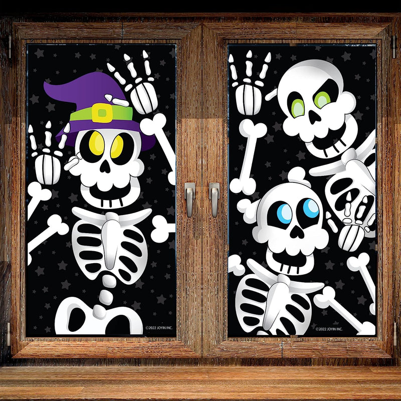 Cute Skeleton Window Covers, 4 Pcs