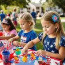 JOYIN 24 Pcs Patriotic Rubber Ducks, 2.6" Red White Blue 4th of July Bulk Ducks with 8 Designs, Independence Day Duck with Flag Prints, Patriotic Party Favor Gift Bath Toy Supply for Kids Toddlers