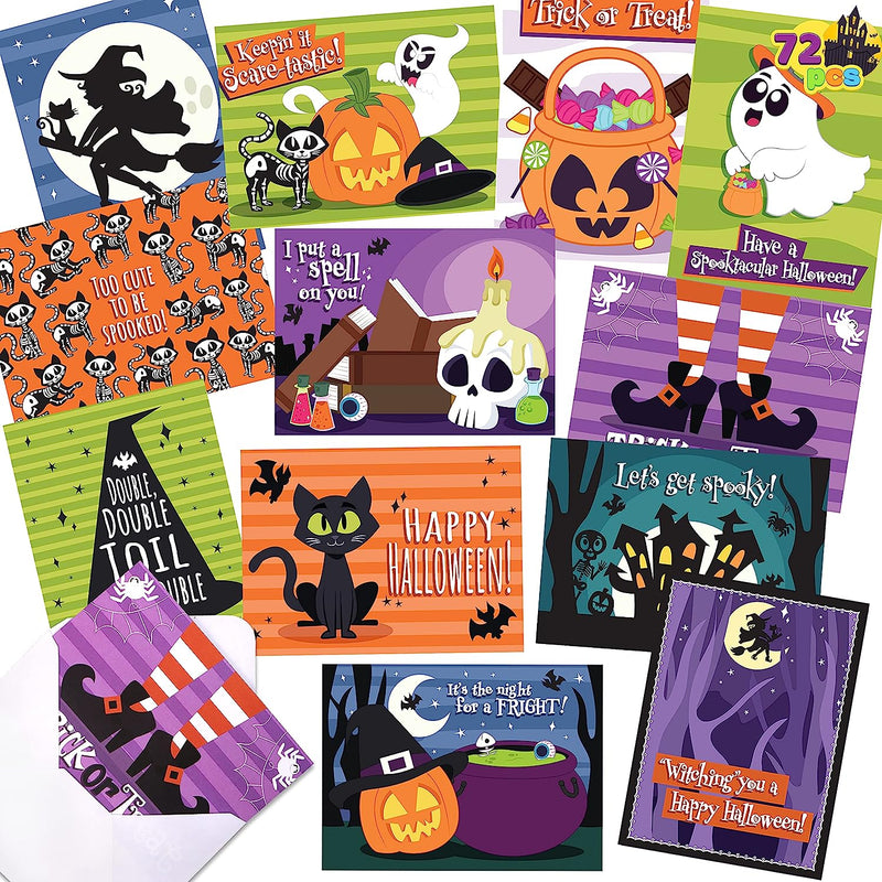 Halloween Invitation Cards for Kids, 72 Pcs