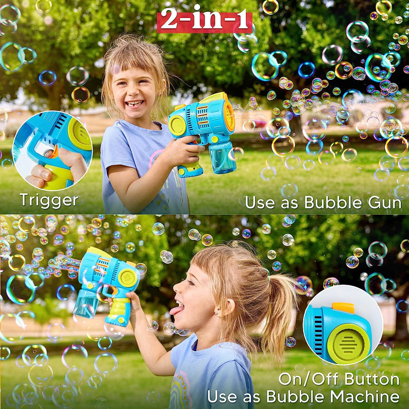 Bubble Gun Machine with Bubble Refill Solution