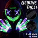 LED Multi Color Scary Mask And Gloves, (green&purple)