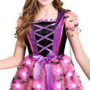 JOYIN Girls Light Up Witch Costume - Kids Halloween Set with Hat & Broom