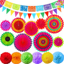 40Pcs Cinco de Mayo Fiesta Paper Fan Party Decorations Set