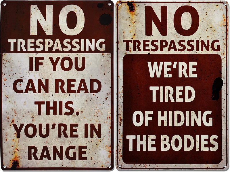No Trespassing Halloween Signs