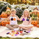 JOYIN 48 Pcs Halloween Pumpkin Pop Bubble Keychains with Gift Cards