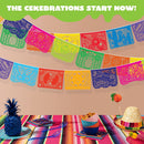 36Pcs Cinco de Mayo Plastic Papel Picado Banner, 18ft