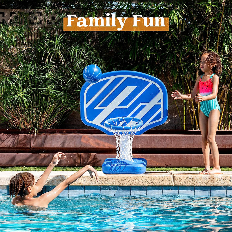 Swim Pool Basketball Game Set (basketball hoop and basketballs, blue)