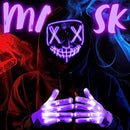 Purple Led Scary Mask And Gloves