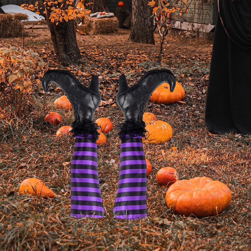 2 Pcs Halloween Light Up Witch Legs, Purple