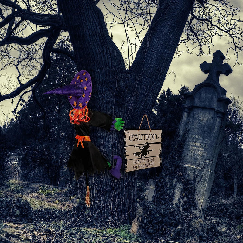 44" Crashing Witch Into Tree with Sign