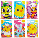 JOYIN 72 Pack Easter Plastic Gift Bags with Animal Flower Easter Party Supplies for Kids