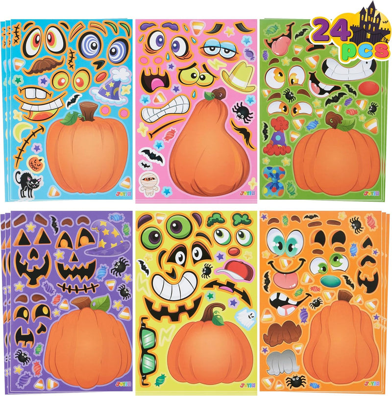 24 Pcs Halloween Pumpkin Decorating Stickers