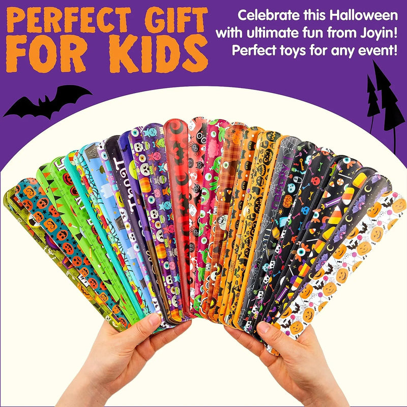 Halloween Themed Slap Bracelets, 72 Pcs