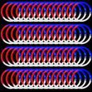 JOYIN 72 Pcs July 4th Glow Sticks Bulk with Connectors, Red White Blue 3 Colors In 1 Glow in The Dark Stick, Light Up Bracelets & Necklaces for Kids & Adults, Party Favor Supplies For Independence Day
