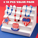 18Pcs July 4th Necklaces (6 Pendants)