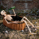 JOYIN 5 FT Animatronic Drinking Skeleton - Light-Up Halloween Outdoor Prop