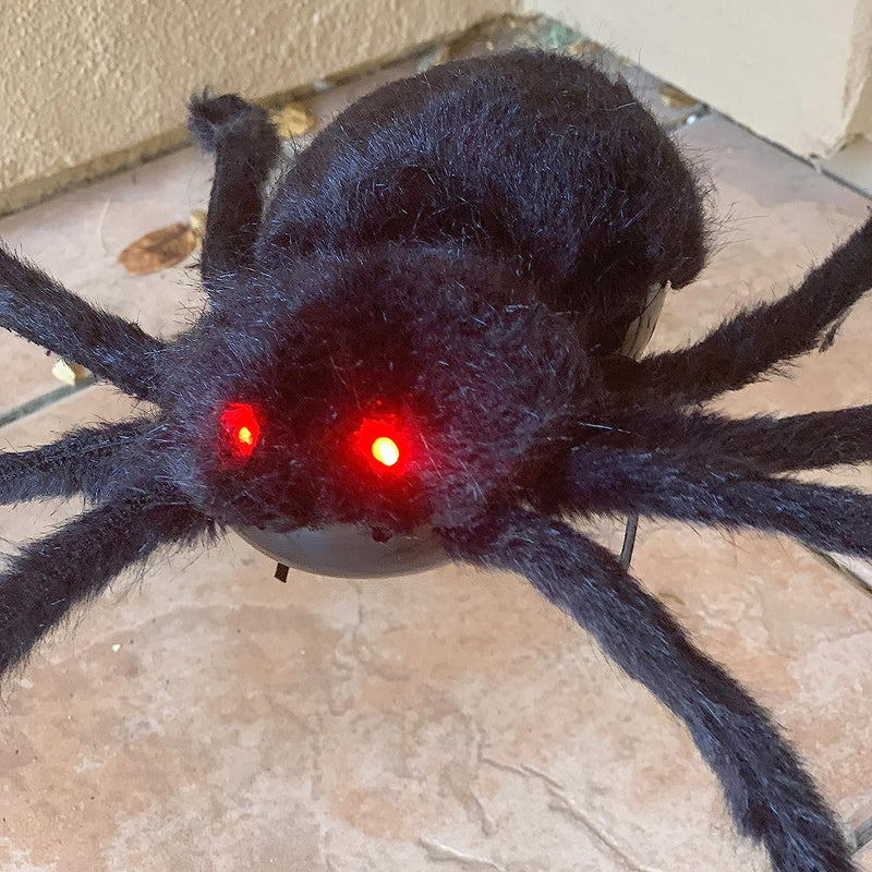 60" Black Hairy Spider With Sound