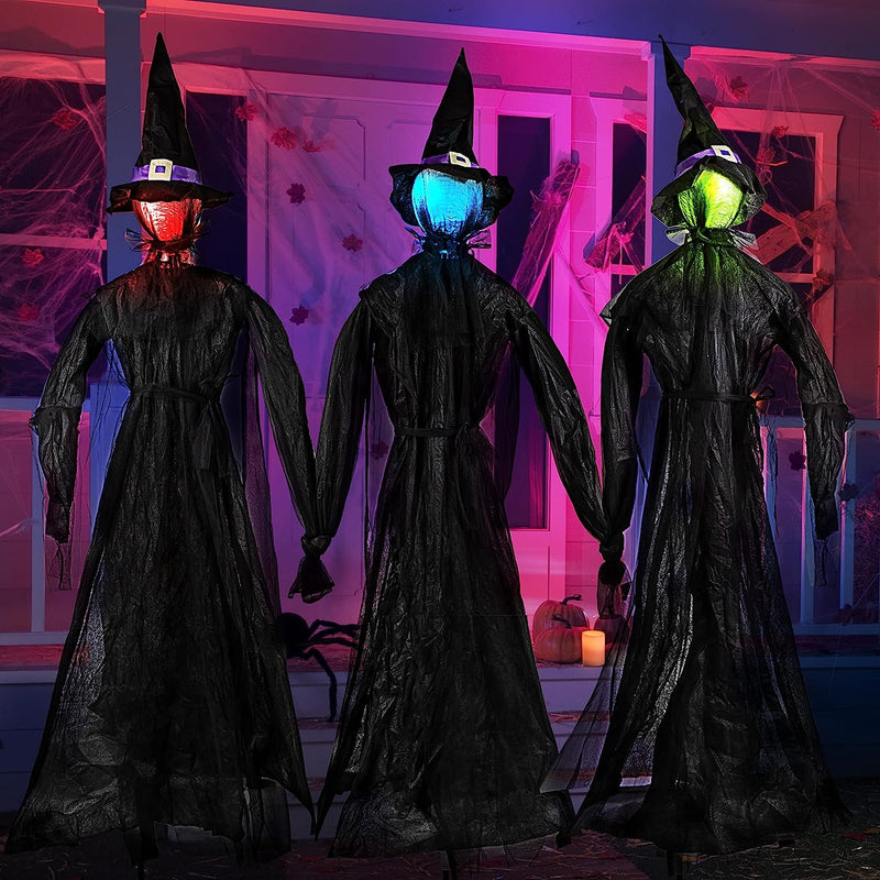 Light Up Witches with Stakes(Multicolor), 3 Pack