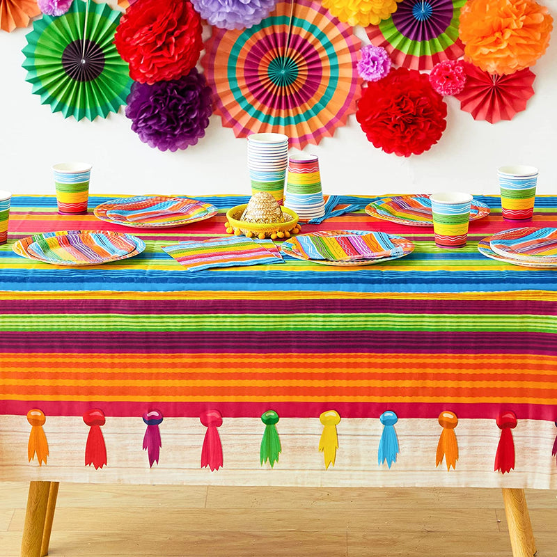 4Pcs Cinco De Mayo Fiesta Tablecloth Table Runner, 54 x 108â€?,<ul class=""a-unordered-list a-vertical a-spacing-mini"">