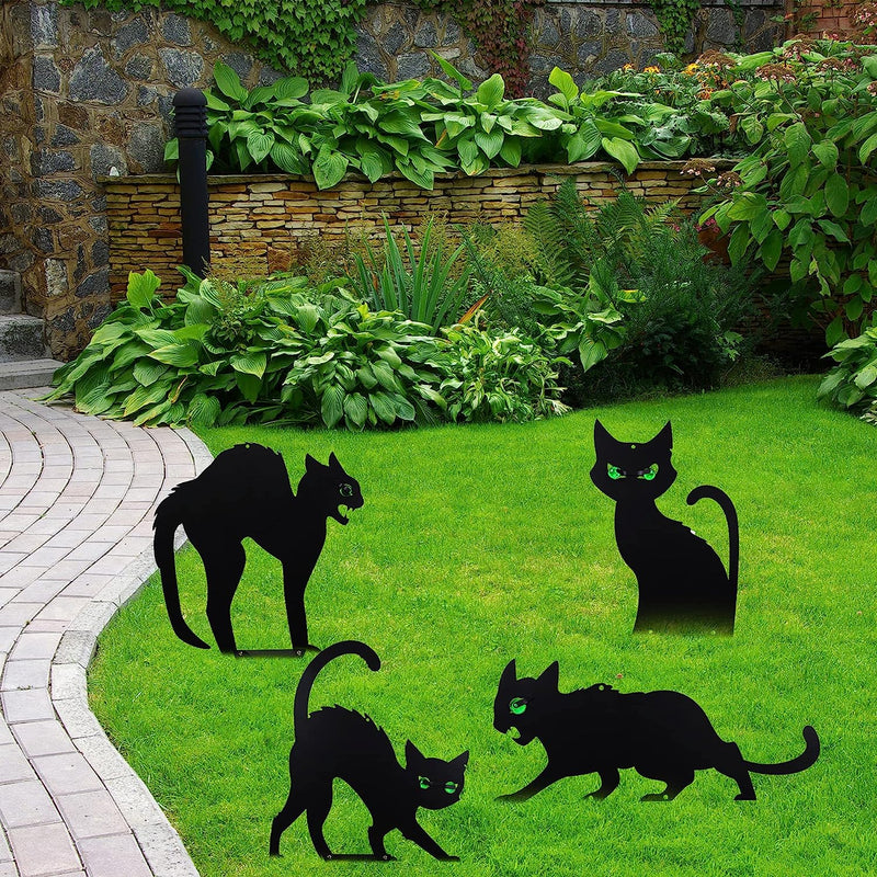 Black Cat Silhouette Yard Sign
