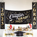 36inx70in Congratulation Graduate Banner Backdrop + 2Pcs Hanging Banners