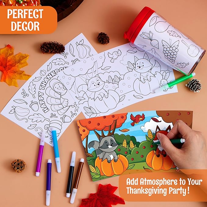 12 Pcs Thanksgiving Coloring Cup for Kids