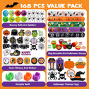 JOYIN 24 Pack Halloween Goodie Bags with 168 Pcs Toys