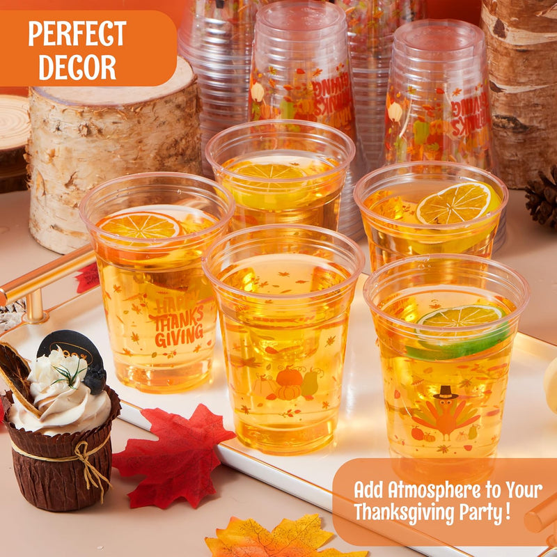 72 Pcs Thanksgiving Disposable Plastic Cups