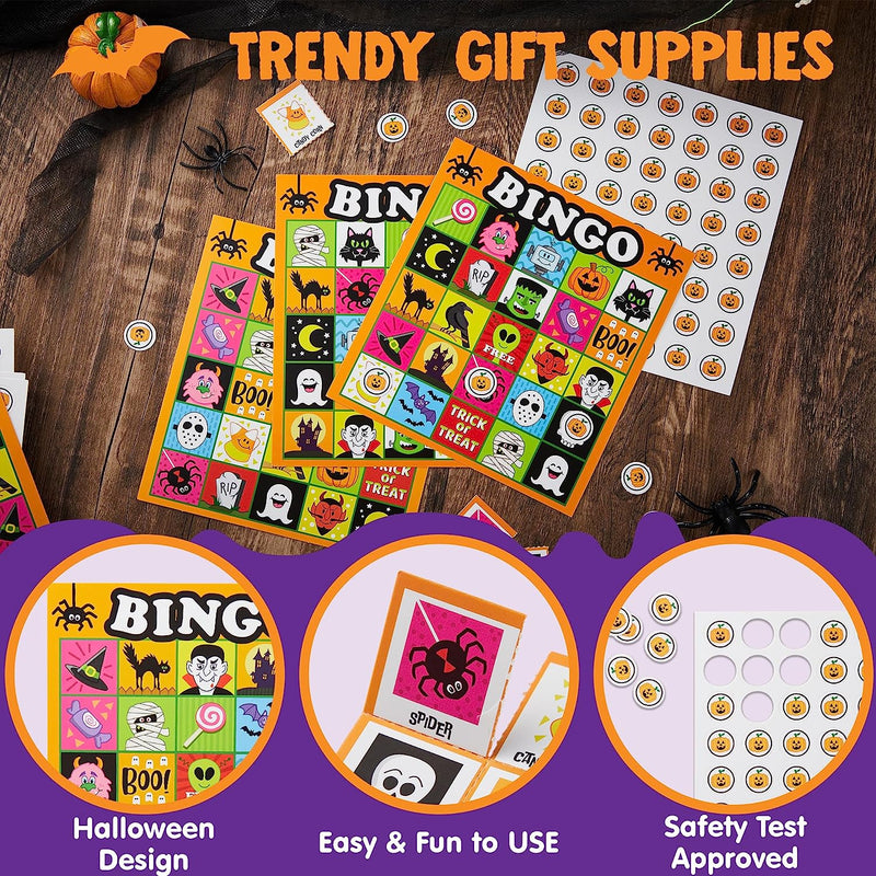 Halloween Bingo Game Card for Kids, 28 Pcs