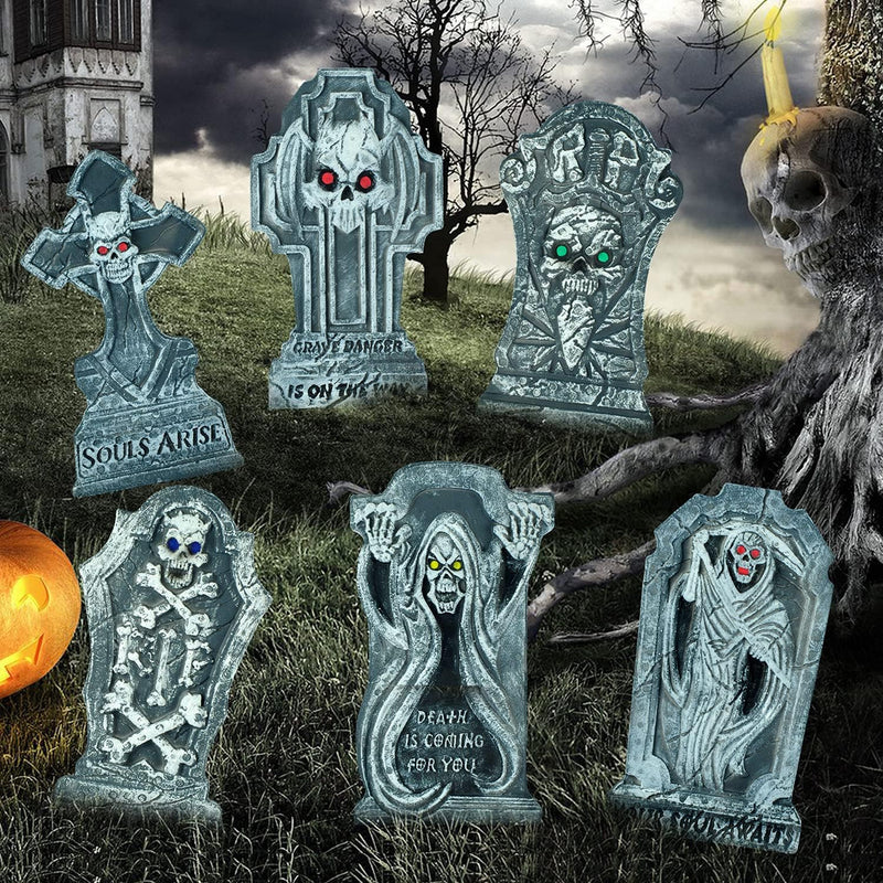 Foam Tombstone Decorations, 6 Pack