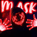 LED Scary Mask And Gloves (red)