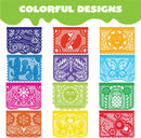 36Pcs Cinco de Mayo Plastic Papel Picado Banner, 18ft