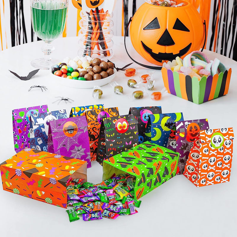 Halloween Paper Treat Bag with Stickers, 72 Pcs