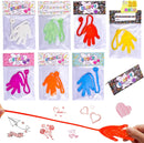 28Pcs Sticky Hands with Valentines Day Cards for Kids-Classroom Exchange Gifts
