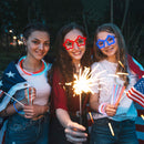 JOYIN 99 PCS July 4th Patriotic Glow Sticks Bracelets Necklaces Glasses, Glow in The Dark Party Supplies, Light Up Party Favors for Kids Adults, Blue White Red LED Accessories for Independence Day