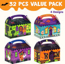 3D Halloween House Cardboard Treat Boxes, 32 Pcs