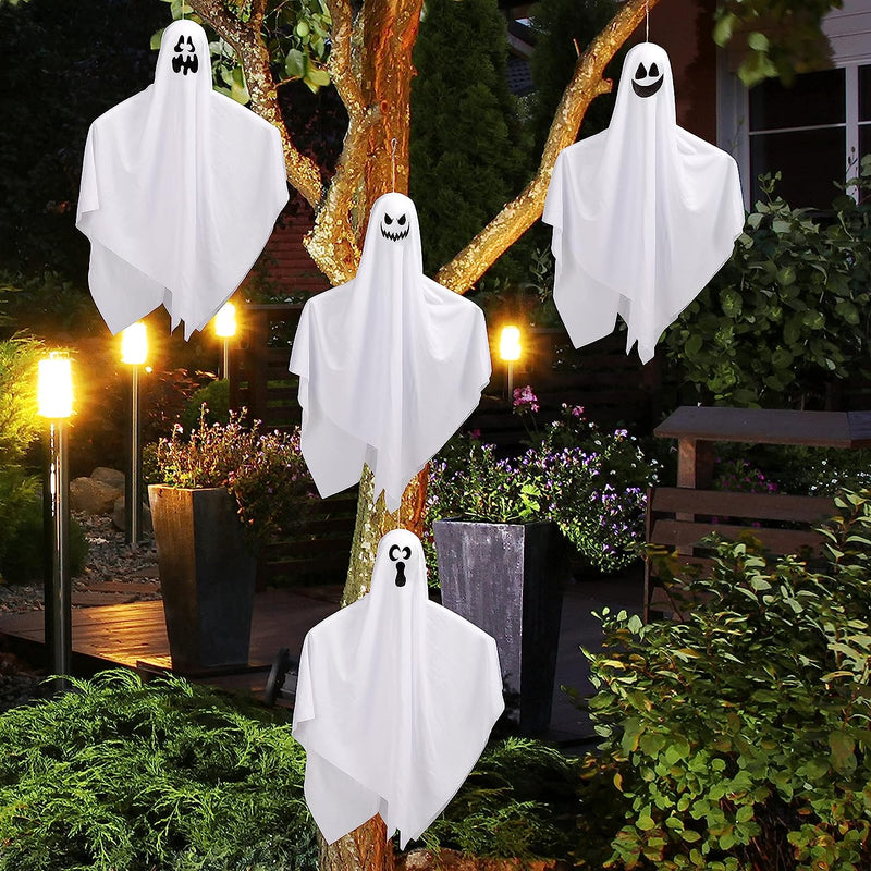 27.5in Halloween Hanging Ghosts, 4 Pack