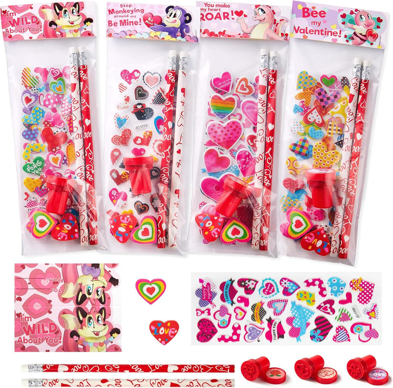 JOYIN 36pcs Valentine Stationery Kids Gift Set