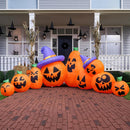 Joiedomi 12.5 Ft Inflatable Halloween Pumpkin Set with Witch Hat & LED Lights