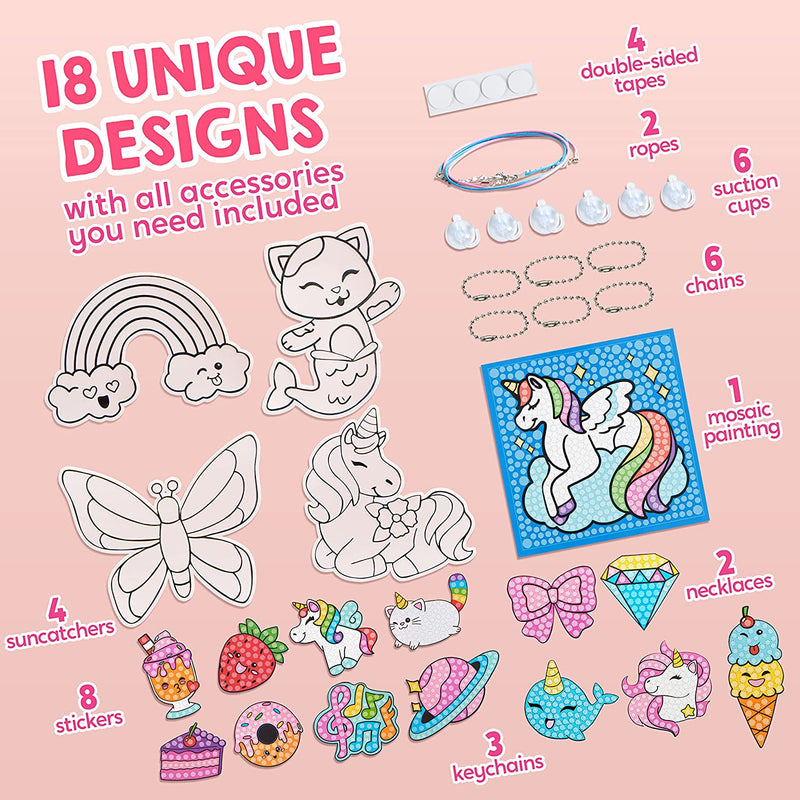 Kids Diamond Art, Big Gem Diamond Painting Kit with 18 Magical Stickers 3