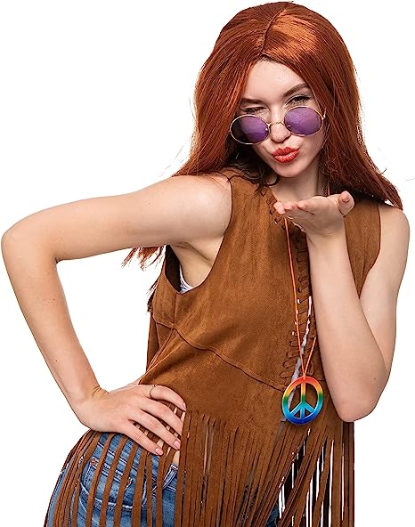 Hippie Glasses and Peace Necklaces, 6 Pcs