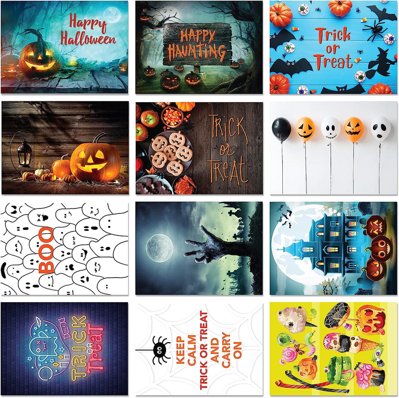 Classic Halloween Characters Greeting Cards, 72 Pcs